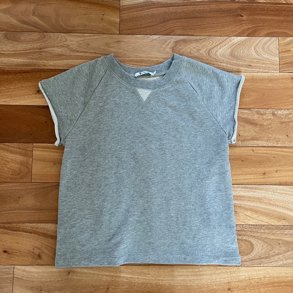 Alexander Wang Raw Edge Gray Knit Top Sweater S